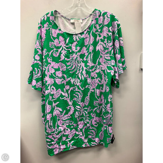Dress Designer By Lilly Pulitzer In Green & Purple, Size: Xl