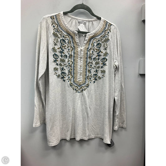 Top Long Sleeve By J. Jill In Grey, Size: M