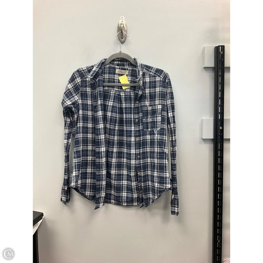 Top Long Sleeve By Hollister In Plaid Pattern, Size: S