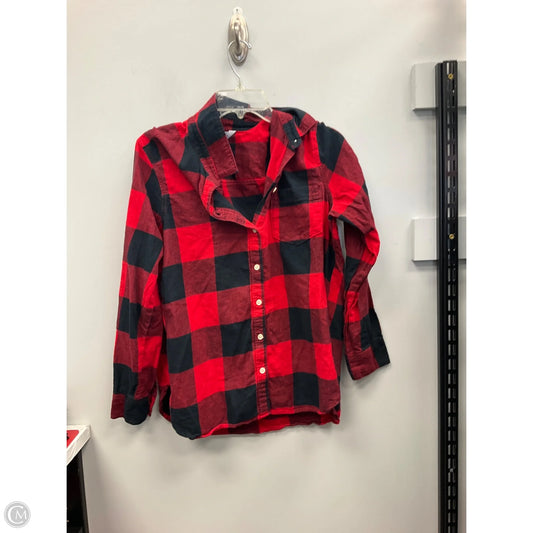 Top Long Sleeve By Old Navy In Checkered Pattern, Size: L