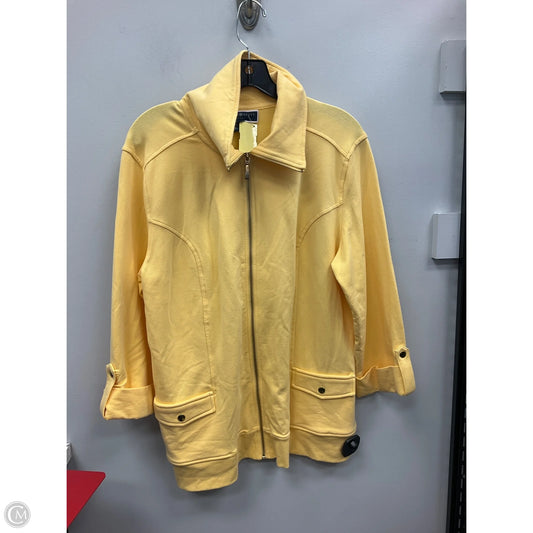 Sweatshirt Collar By Karen Scott In Yellow, Size: L