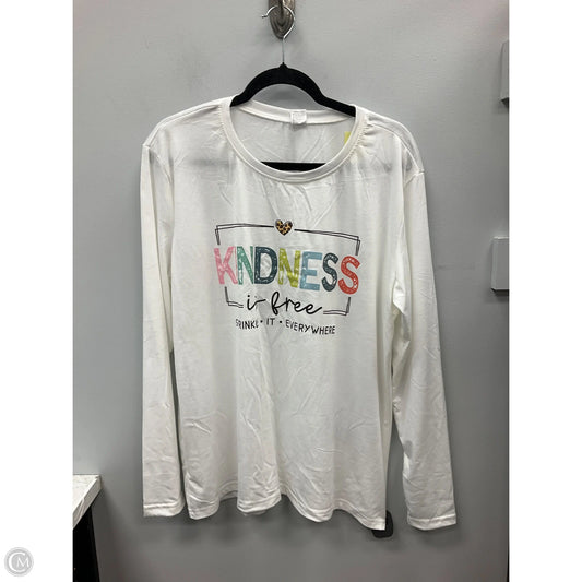 Top Long Sleeve Basic By Clothes Mentor In White, Size: 2x