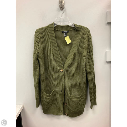 Sweater Cardigan By Forever 21 In Green, Size: M