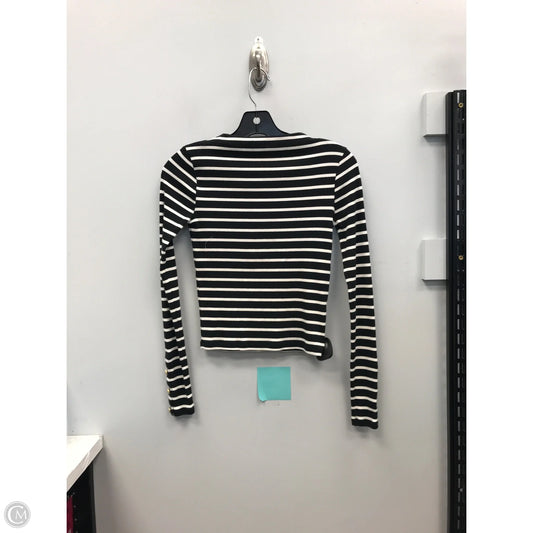 Top Long Sleeve By J. Crew In Black & White, Size: Xxs