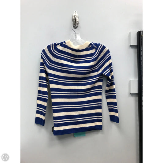 Top Long Sleeve By J. Crew In Blue & Cream, Size: S