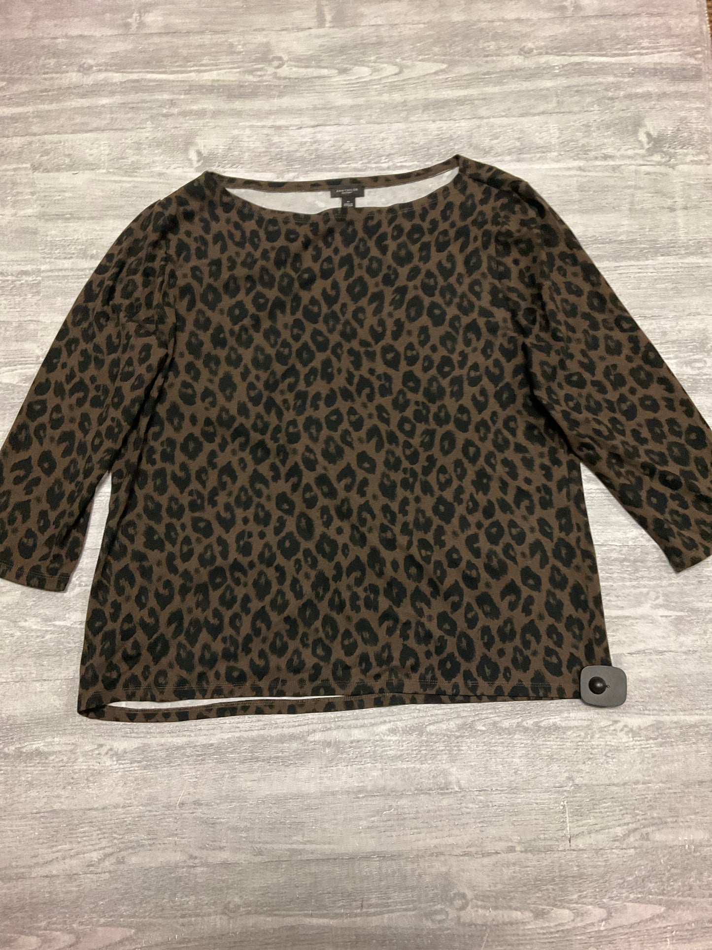 Top Long Sleeve By Ann Taylor In Animal Print, Size: Xl