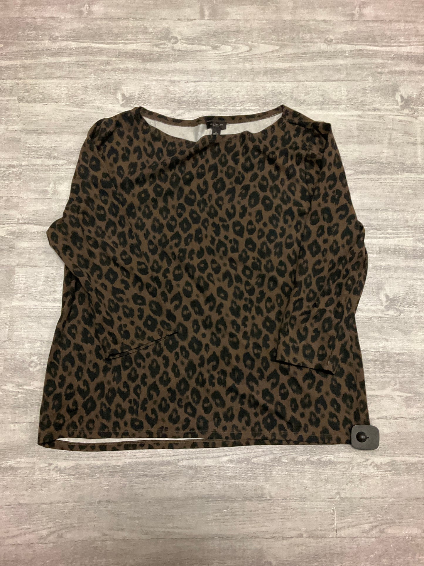 Top Long Sleeve By Ann Taylor In Animal Print, Size: Xl