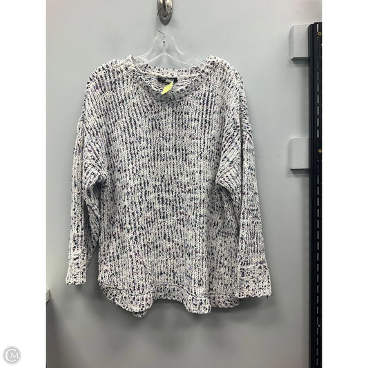 Sweater By Cable And Gauge In Purple & White, Size: 1x