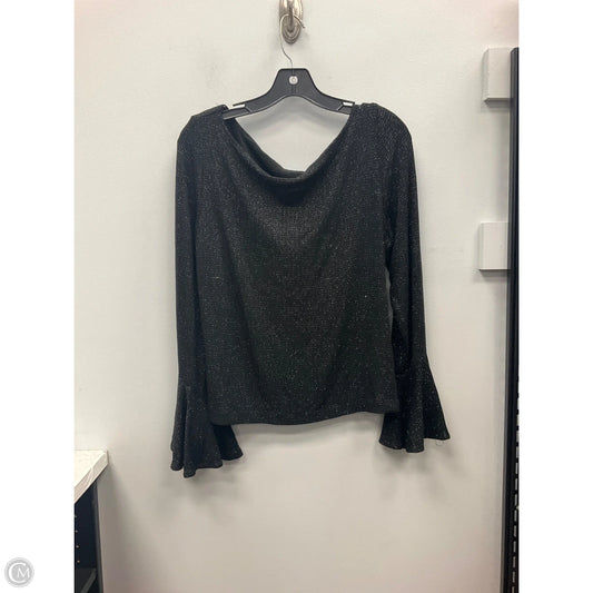 Top Long Sleeve Designer By Xscape In Black & Silver, Size: Xl