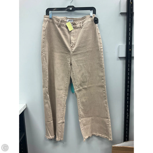 Jeans Wide Leg By Zenana In Tan, Size: L