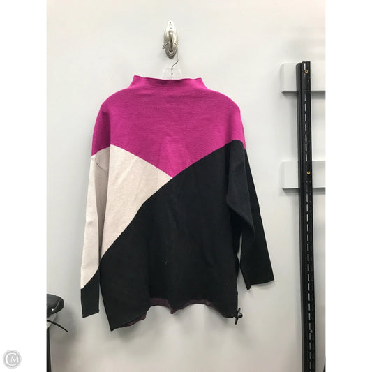 Sweater By Tahari In Black & Pink, Size: 1x