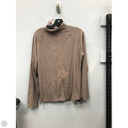 Athletic Top Long Sleeve Collar By Yogalicious In Brown, Size: Xl