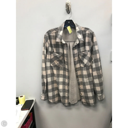 Top Long Sleeve By Beachlunchlounge In Plaid Pattern, Size: L