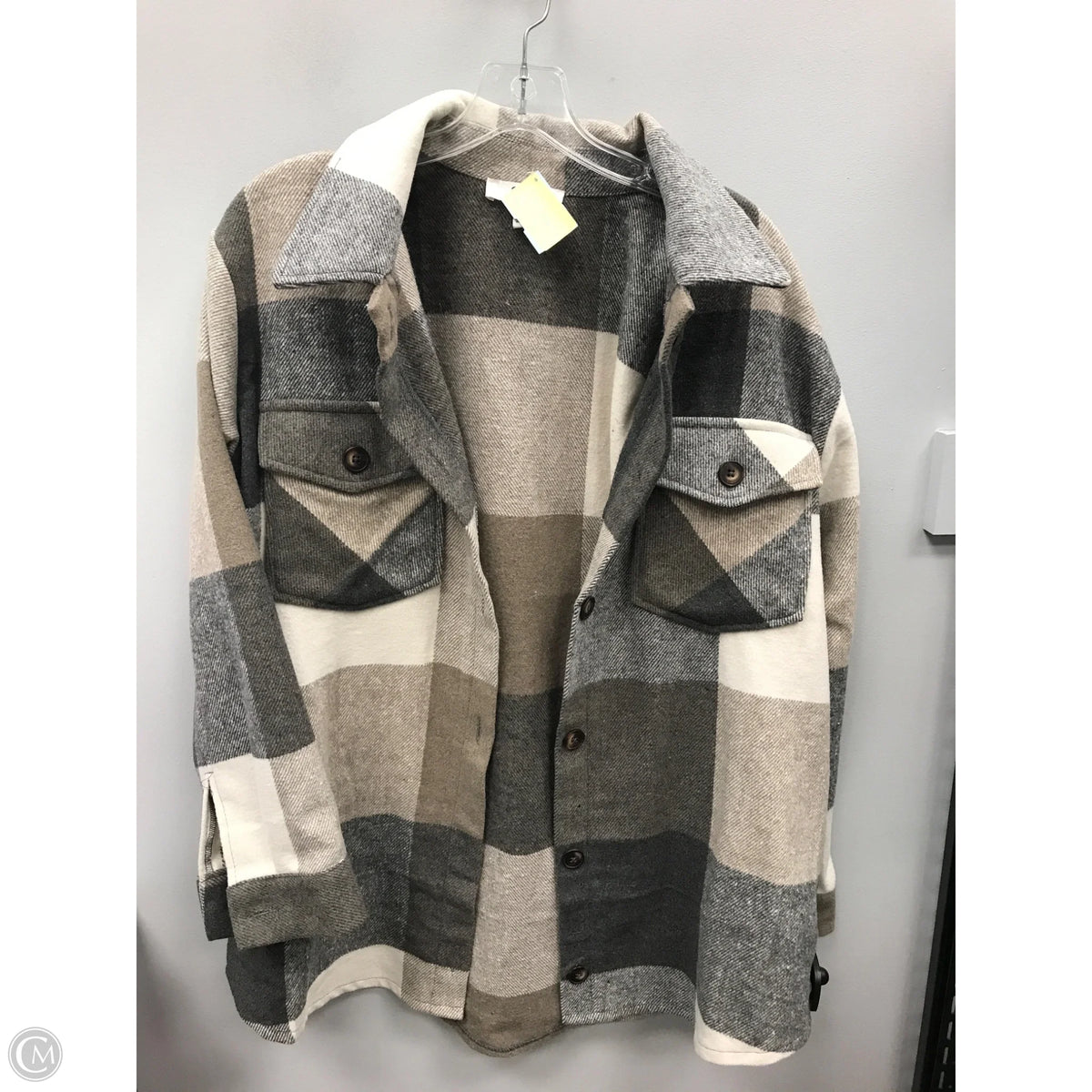 Jacket Shirt By C By One In Checkered Pattern, Size: L