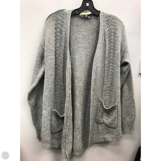 Sweater Cardigan By Candies In Grey, Size: Xl
