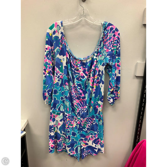 Romper Designer By Lilly Pulitzer In Blue & Pink, Size: Xl