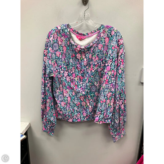 Top Long Sleeve Designer By Lilly Pulitzer In Blue & Pink, Size: Xl