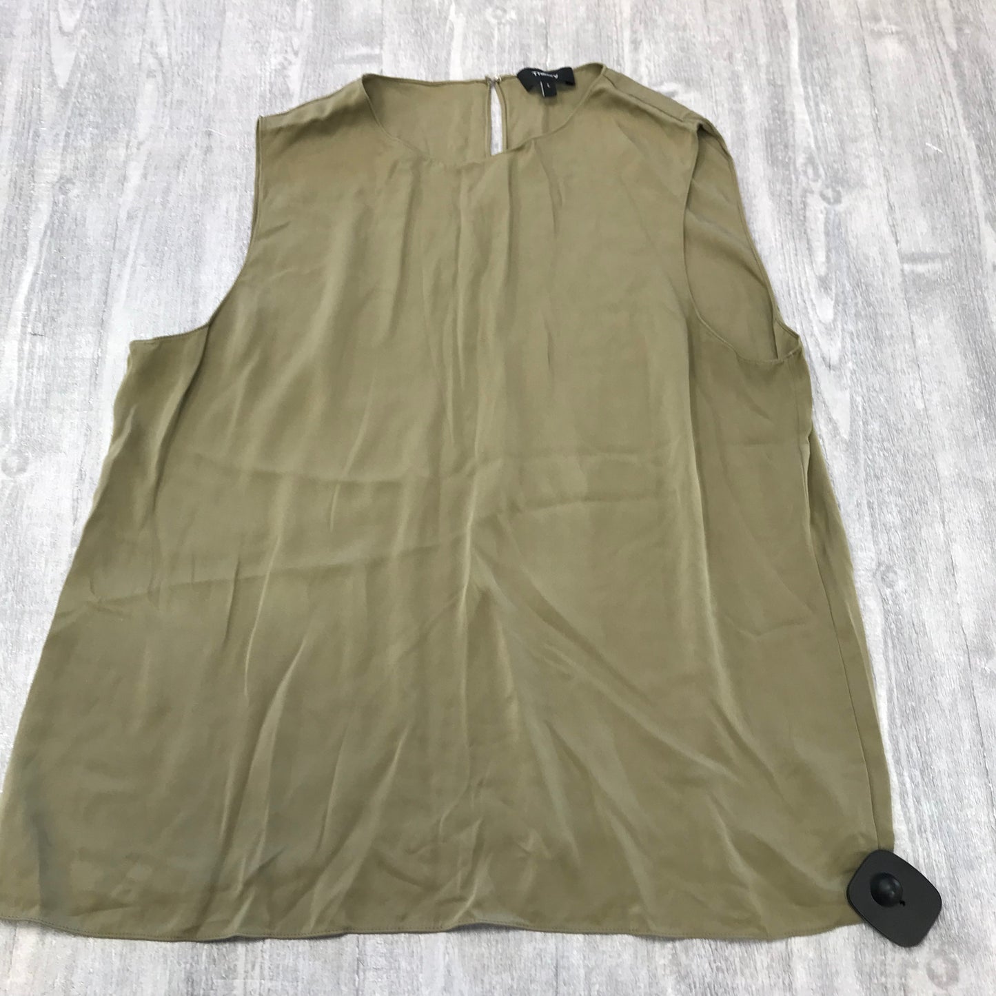 Top Sleeveless By Theory In Green, Size: L