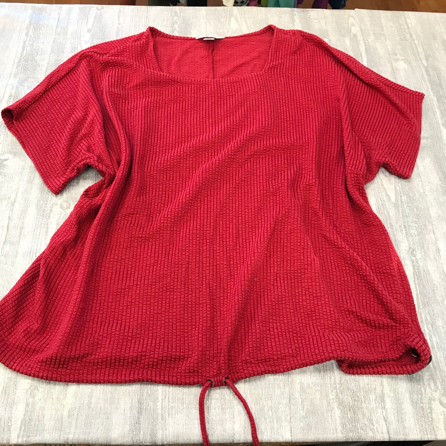 Top Short Sleeve By Cj Banks In Red, Size: 3x