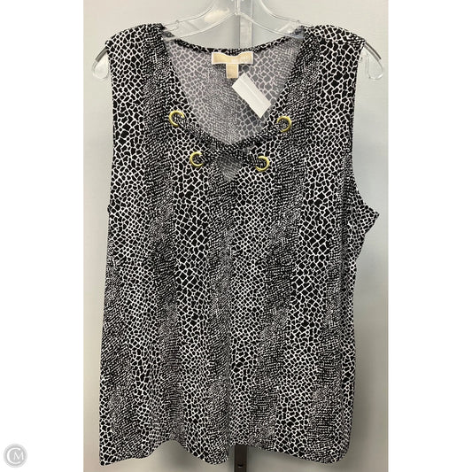 Top Sleeveless By Michael By Michael Kors In Black & White, Size: Xl