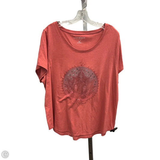Top Short Sleeve By Lucky Brand In Orange, Size: Xxl