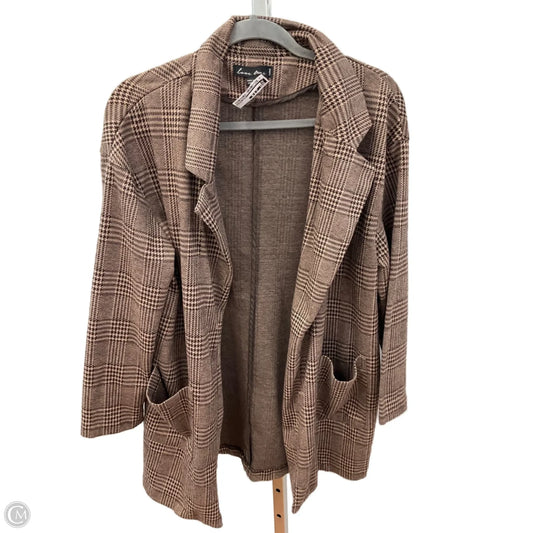 Jacket Shirt By Love Tree In Brown, Size: L