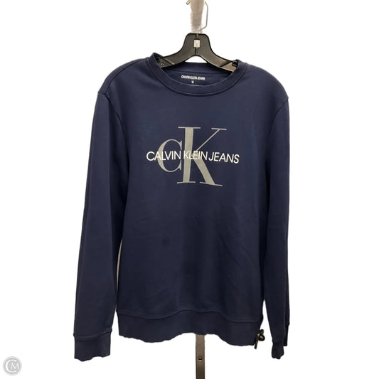 Sweatshirt Crewneck By Calvin Klein In Blue, Size: M