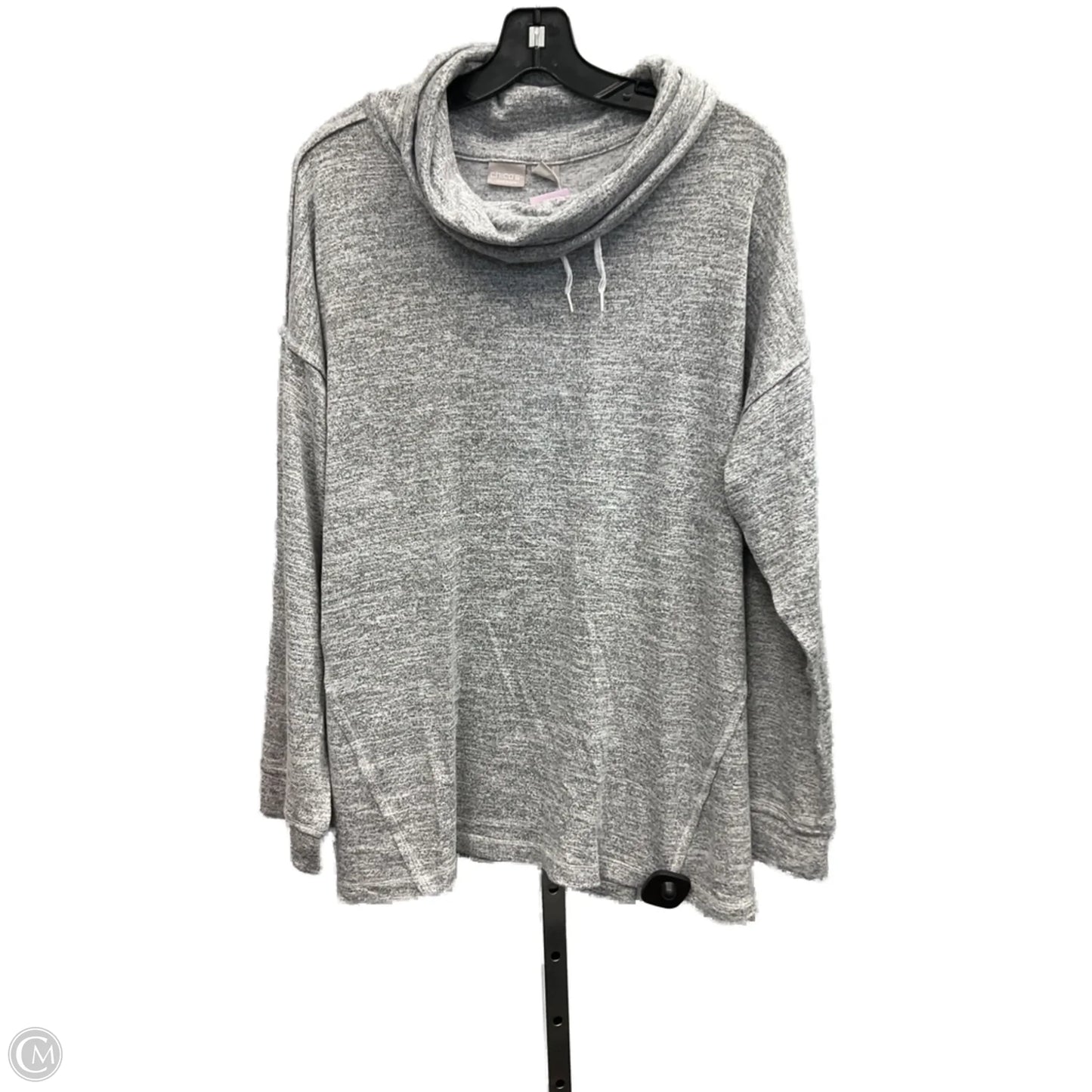 Sweatshirt Hoodie By Chicos In Grey, Size: 3x