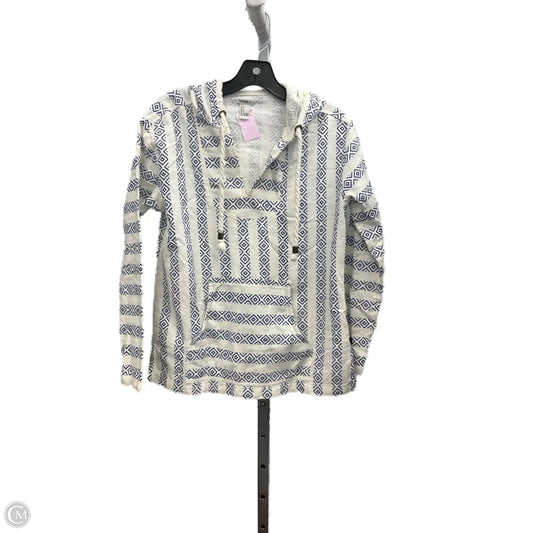 Sweatshirt Hoodie By Forever 21 In Blue & White, Size: S