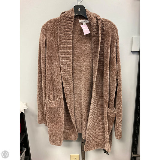 Sweater Cardigan By Orvis In Brown, Size: L