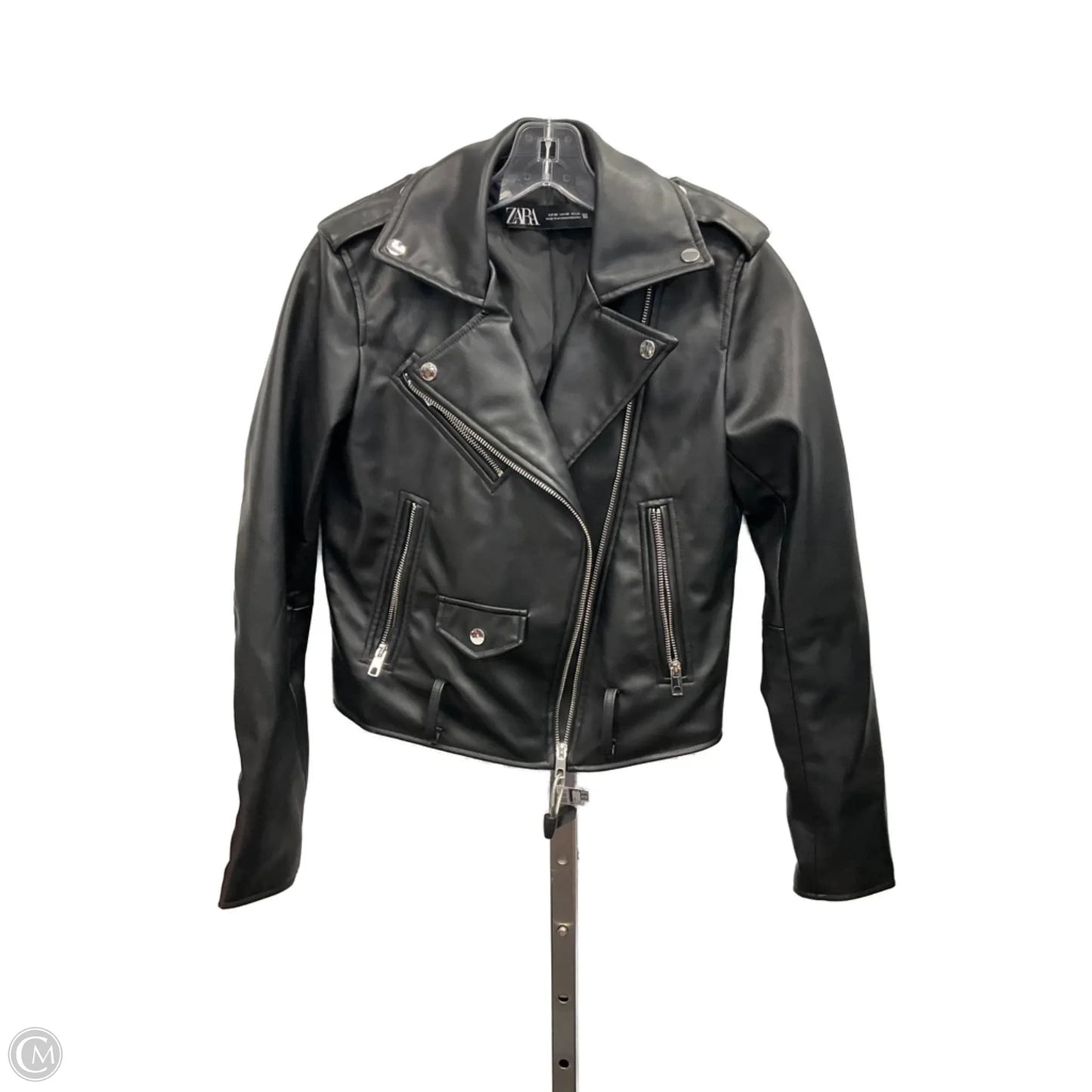 Jacket Leather By Zara In Black, Size: Xs