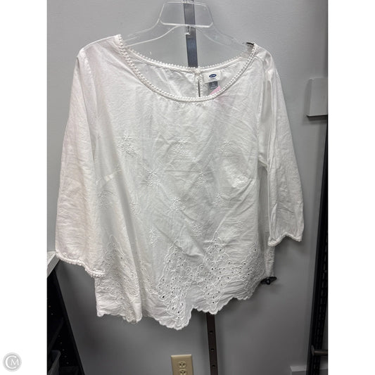 Top Long Sleeve By Old Navy In White, Size: Xl