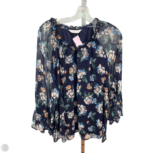 Top Long Sleeve By Lc Lauren Conrad In Blue, Size: Xl