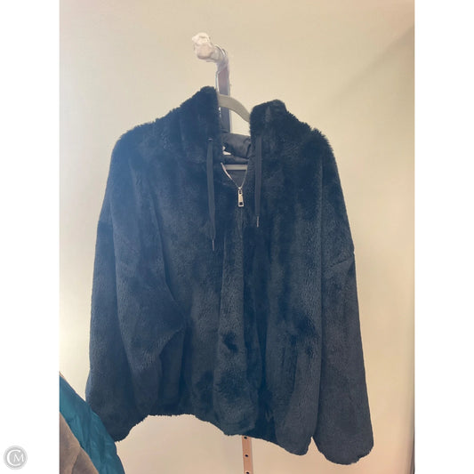 Coat Faux Fur & Sherpa By Time And Tru In Black, Size: 2x