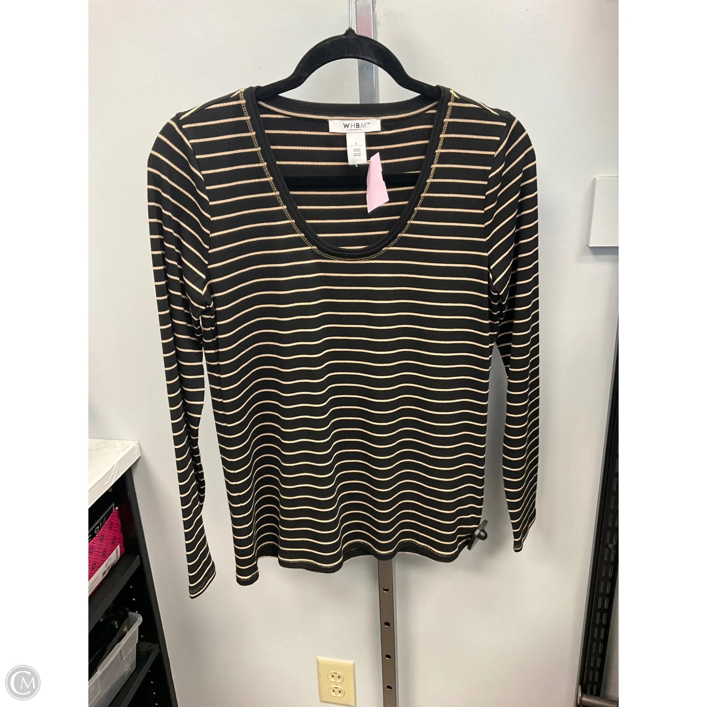 Top Long Sleeve By White House Black Market In Striped Pattern, Size: S