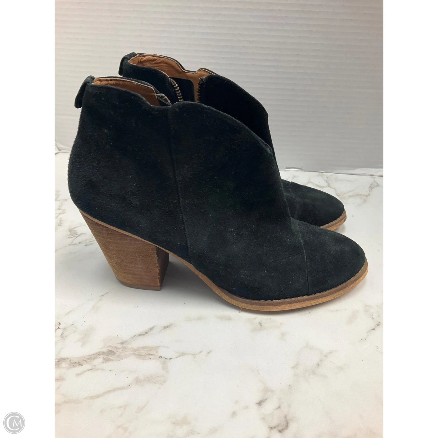 Boots Ankle Heels By Clothes Mentor In Black, Size: 8