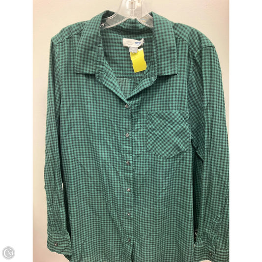 Top Long Sleeve By Old Navy In Plaid Pattern, Size: Xl