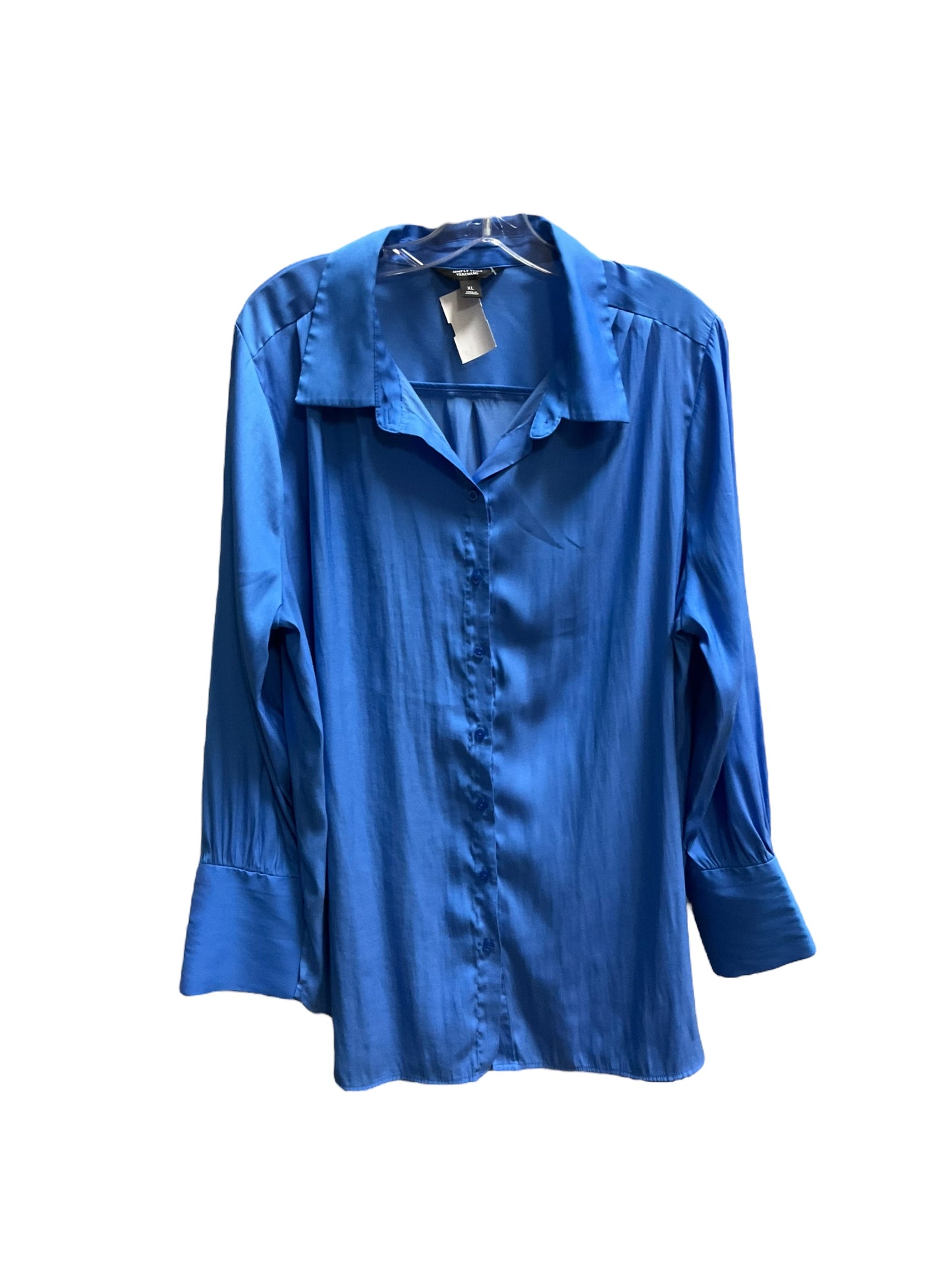 Top Long Sleeve By Simply Vera In Blue, Size: Xl