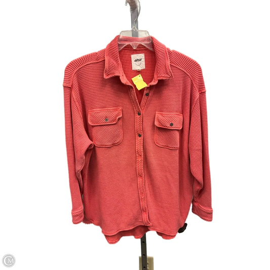 Jacket Shirt By Aerie In Orange, Size: S