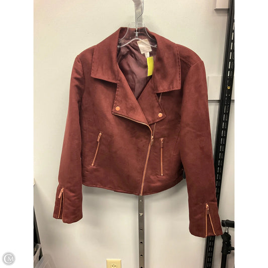 Jacket Moto By Lc Lauren Conrad In Maroon, Size: 12
