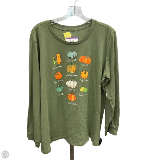 Top Long Sleeve By state of mind In Green, Size: Xxl