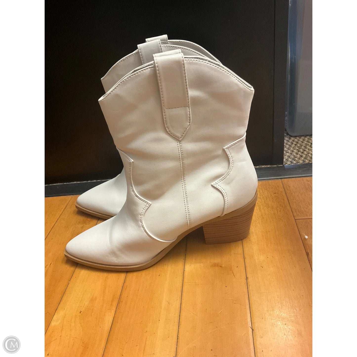 Boots Western By Journee In White, Size: 9.5