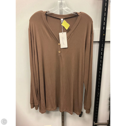Top Long Sleeve By Clothes Mentor In Brown, Size: Xl
