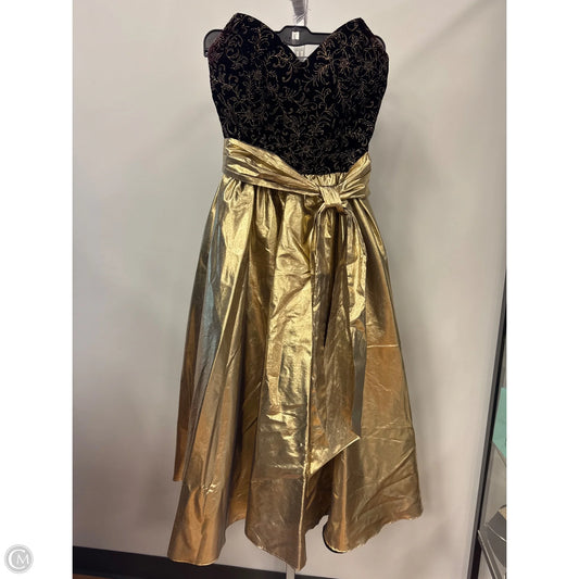 Dress Party Midi By Betsy And Adam In Black & Gold, Size: 6