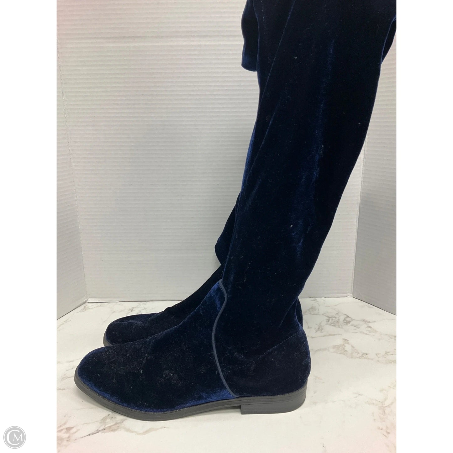 Boots Knee Heels By Clothes Mentor In Blue, Size: 8.5