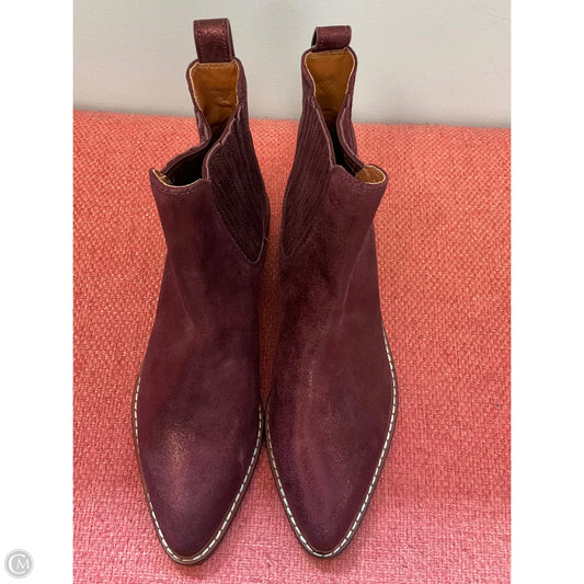 Boots Designer By Coach In Maroon, Size: 7