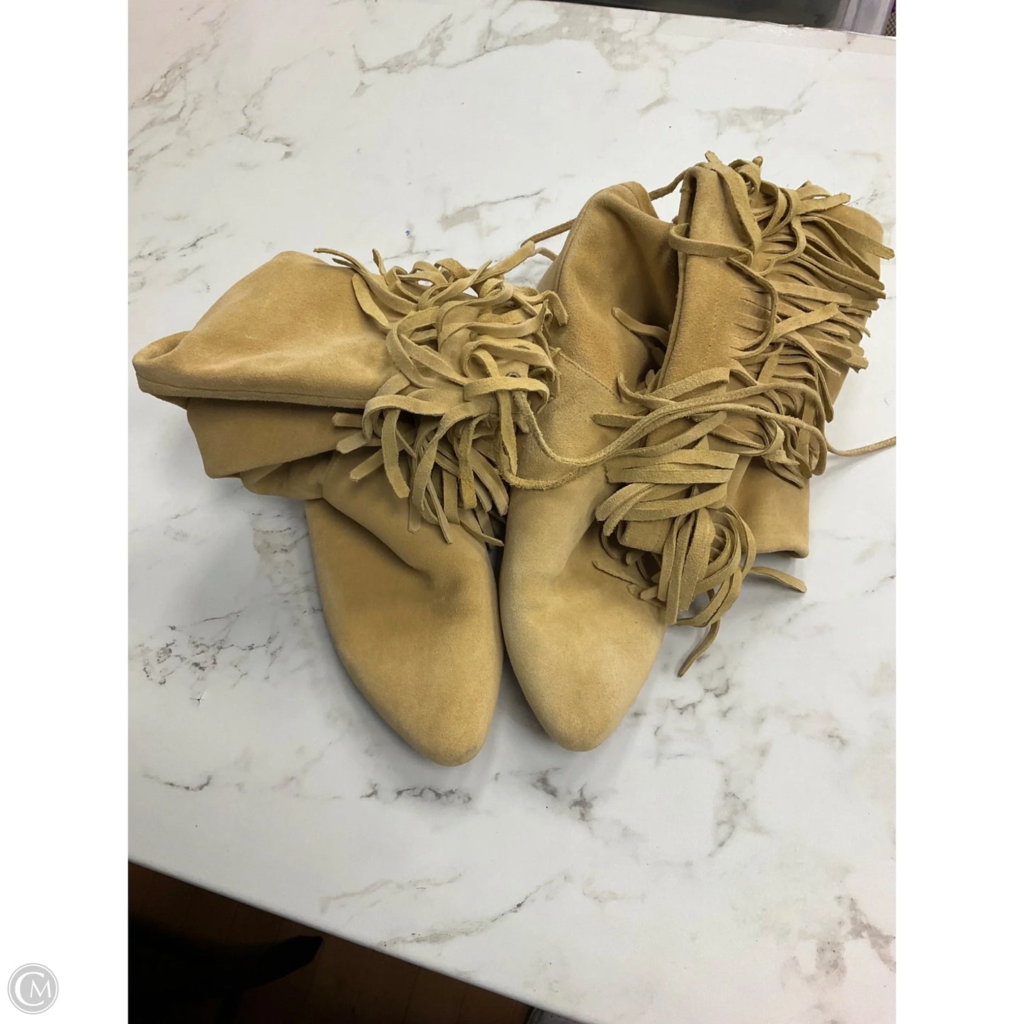Boots Knee Flats By Clothes Mentor In Yellow, Size: 9.5