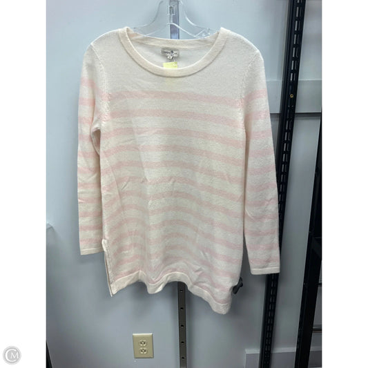 Sweater Cashmere By Clothes Mentor In Pink & White, Size: S