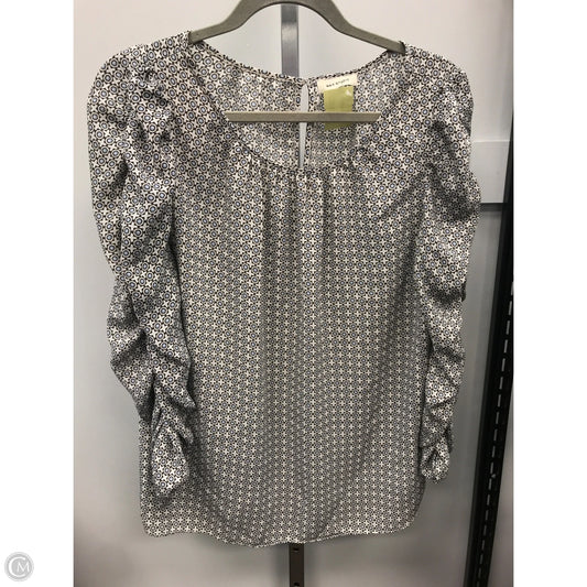 Top Long Sleeve By Max Studio In Blue & Cream, Size: M