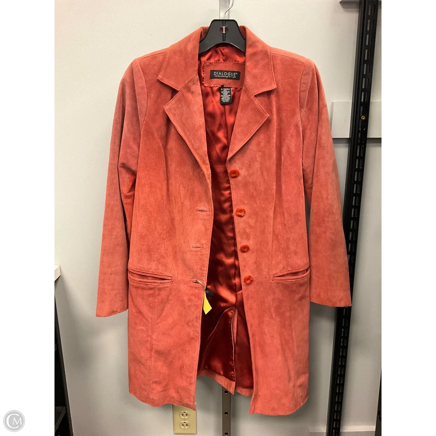 Coat Trench Coat By Dialogue Qvc In Orange, Size: Xs